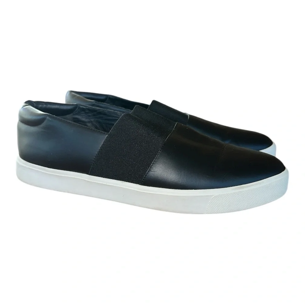 Vince corbin women’s black leather slip on sneakers shoes size 11